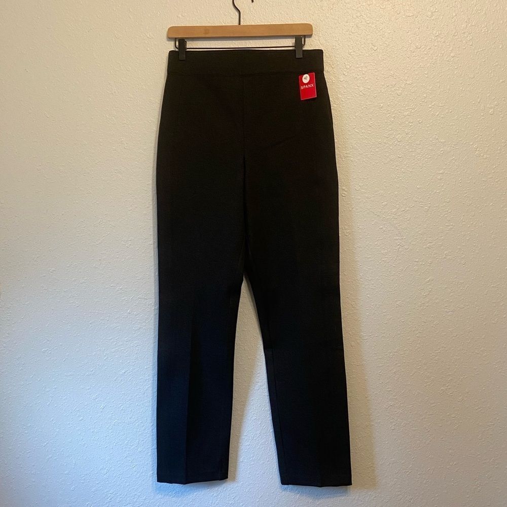 SPANX Charcoal Heather Gray Slim Straight Ponte Pants Size Large Tall NEW